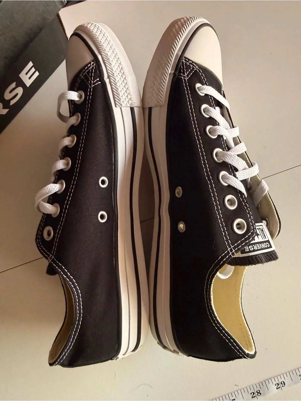 Converse Chuck Taylor All Star OX Black Low Top Sneakers Men’s 10 Women’s 12 NWT - Picture 8 of 10